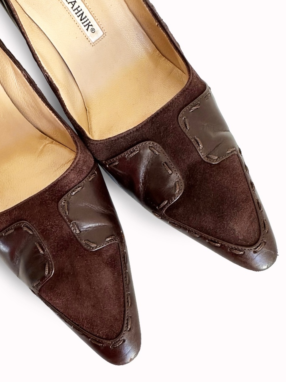 Vintage Manolo Blahnik Chocolate Brown Suede Pumps | Size 37 / US 7
